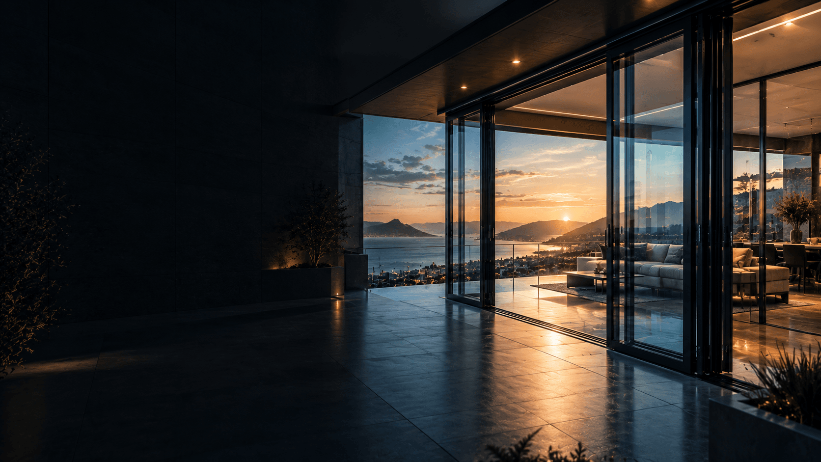 Modern aluminium and glass facade